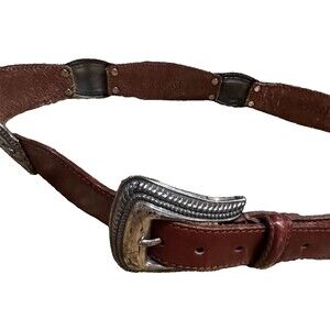 Fossil  Women’s Large Stitched Leather Brown  Brass Hinges BT7729 Some Tarnish